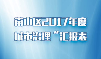 南山区2017年度城市治理“汇报表”