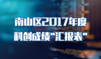 南山区2017年度科创成绩“汇报表”